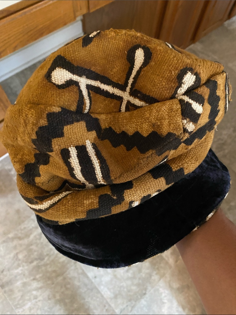 Mud Cloth Brown Black Cream Bucket Hat